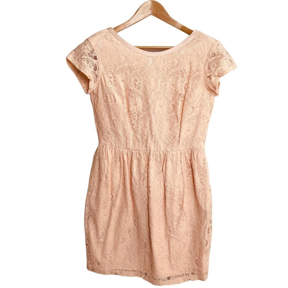 🍀H&M Conscious Collection Size 10 Blush Pink Lace V Back Party Dress